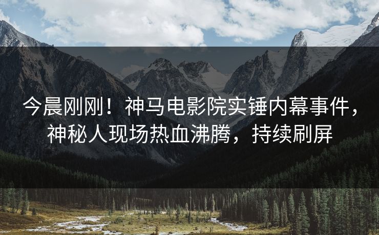今晨刚刚！神马电影院实锤内幕事件，神秘人现场热血沸腾，持续刷屏